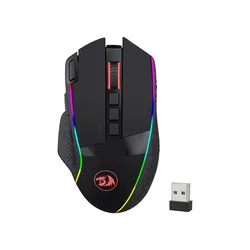 Redragon 무선 게이밍 마우스, Rapid Fire Key RGB 백라이트 포함, 19000 DPI 유선 및 무선 게이머 마우스, M991