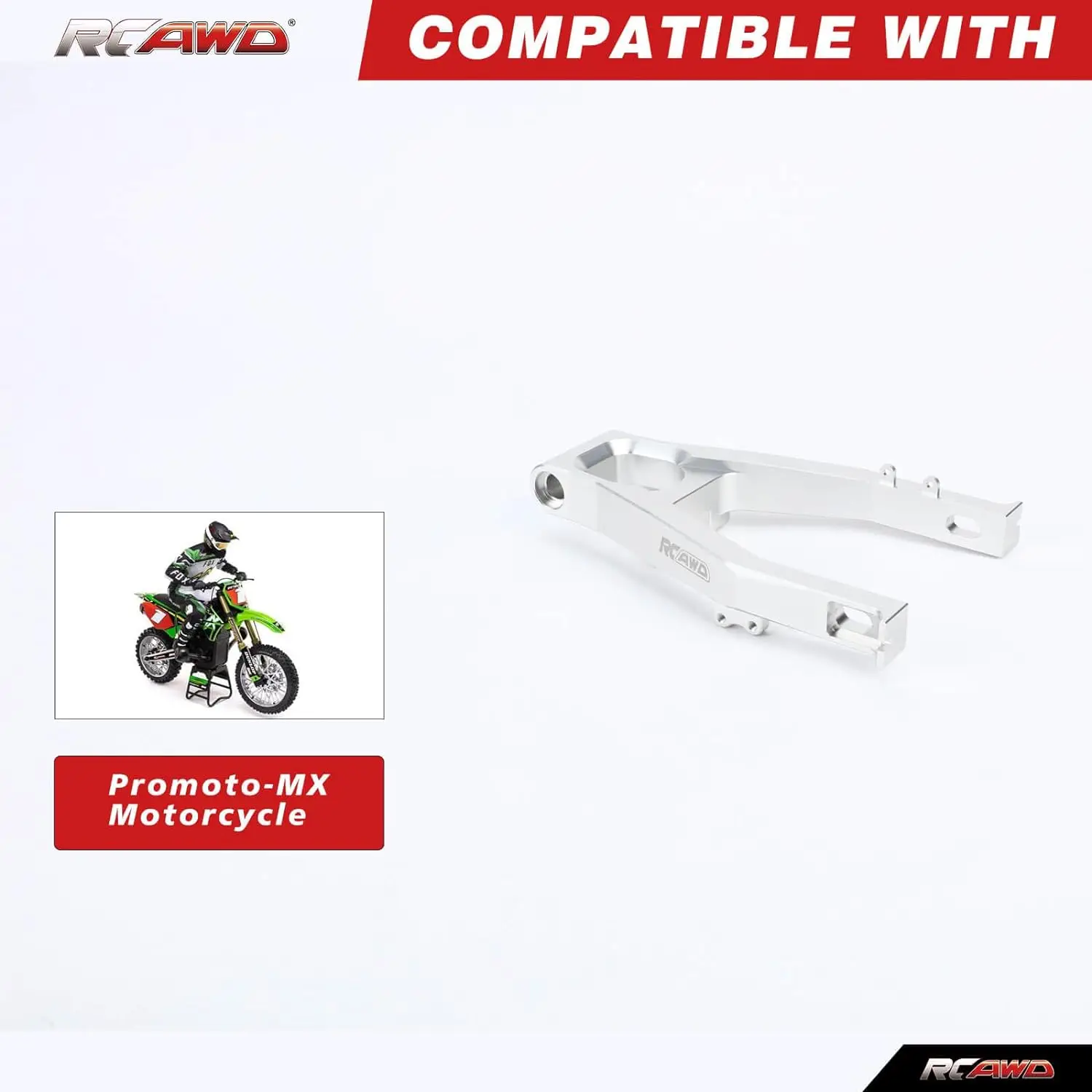 RCAWD aluminiowe ramię wahadłowe do 1/4 Losi Promoto MX motocykl RC ulepszenia części # LOS364000