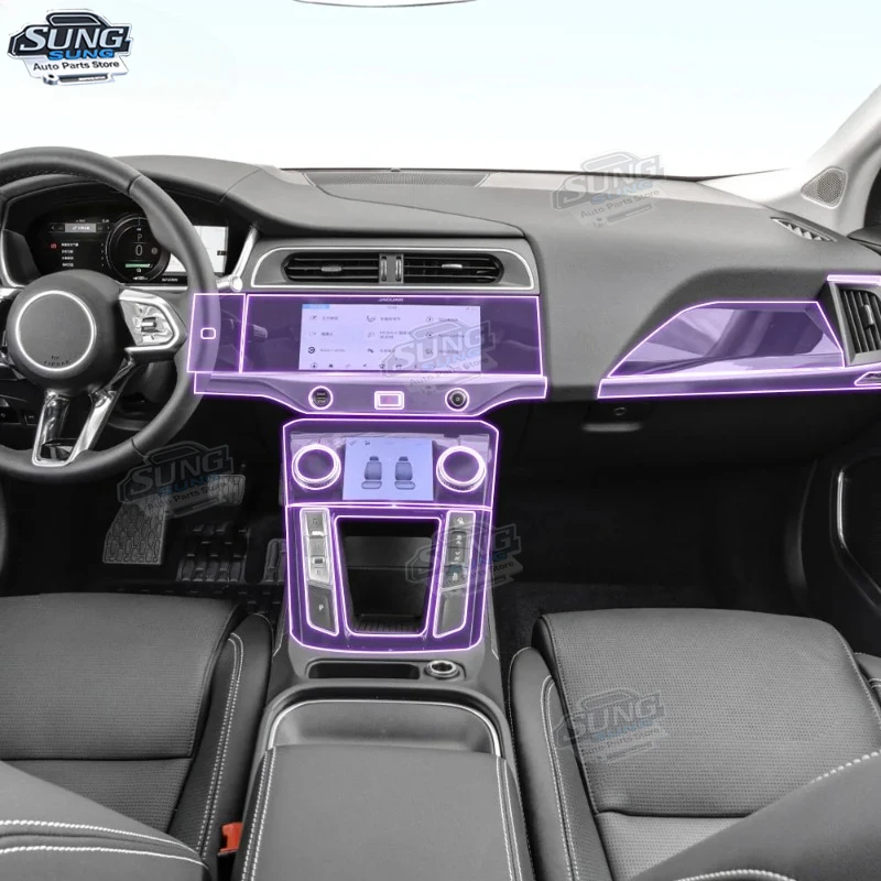 

For Jaguar I-PACE 2024 Car interior Navigation Center console transparent TPU Paint protective Car film Anti scratch sticker