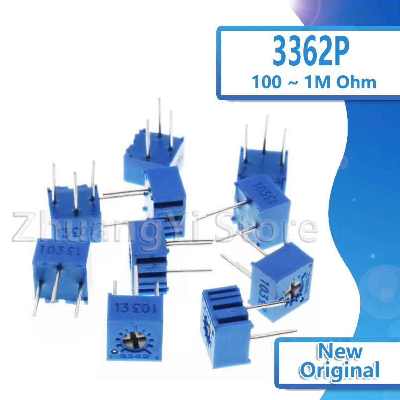10pcs 3362P 101 201 501 102 202 502 103 203 503 104 204 504 105 Trimpo Trimmer Potentiometer 3362 500R 1K 2K 5K 10K 20K 50K 100K