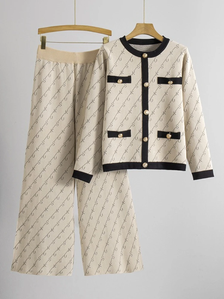 

Fashion suit women's 2025 spring new high waist slimming socialite temperament high-end long sleeved two-piece set