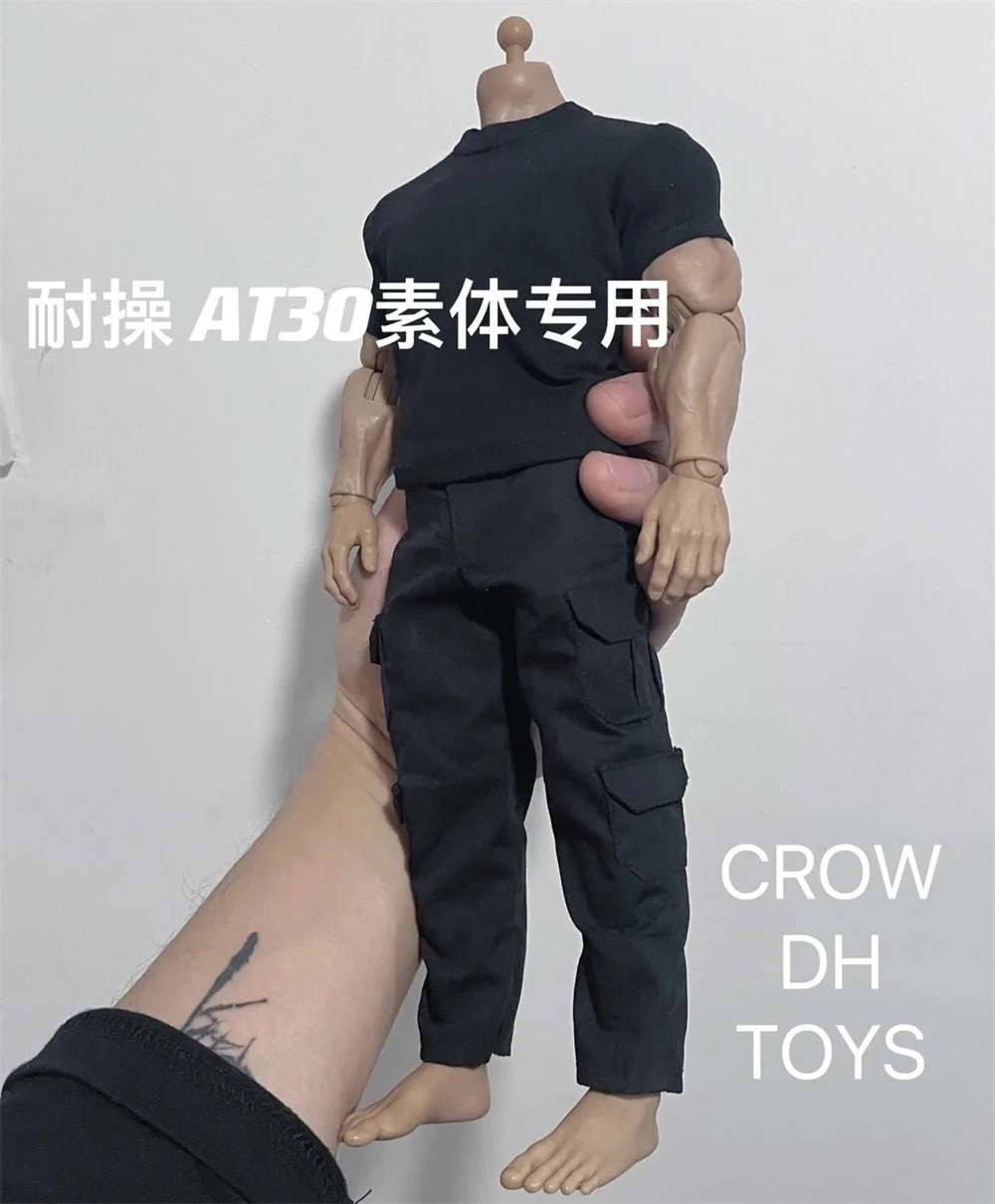 المبيعات الساخنة 1/6 الموضة العصرية قصيرة الأكمام الأسود بانت متعدد الألوان الخيار لا الجسم ل 12 "Worldbox AT030 AT027 دمية الجسم القوية