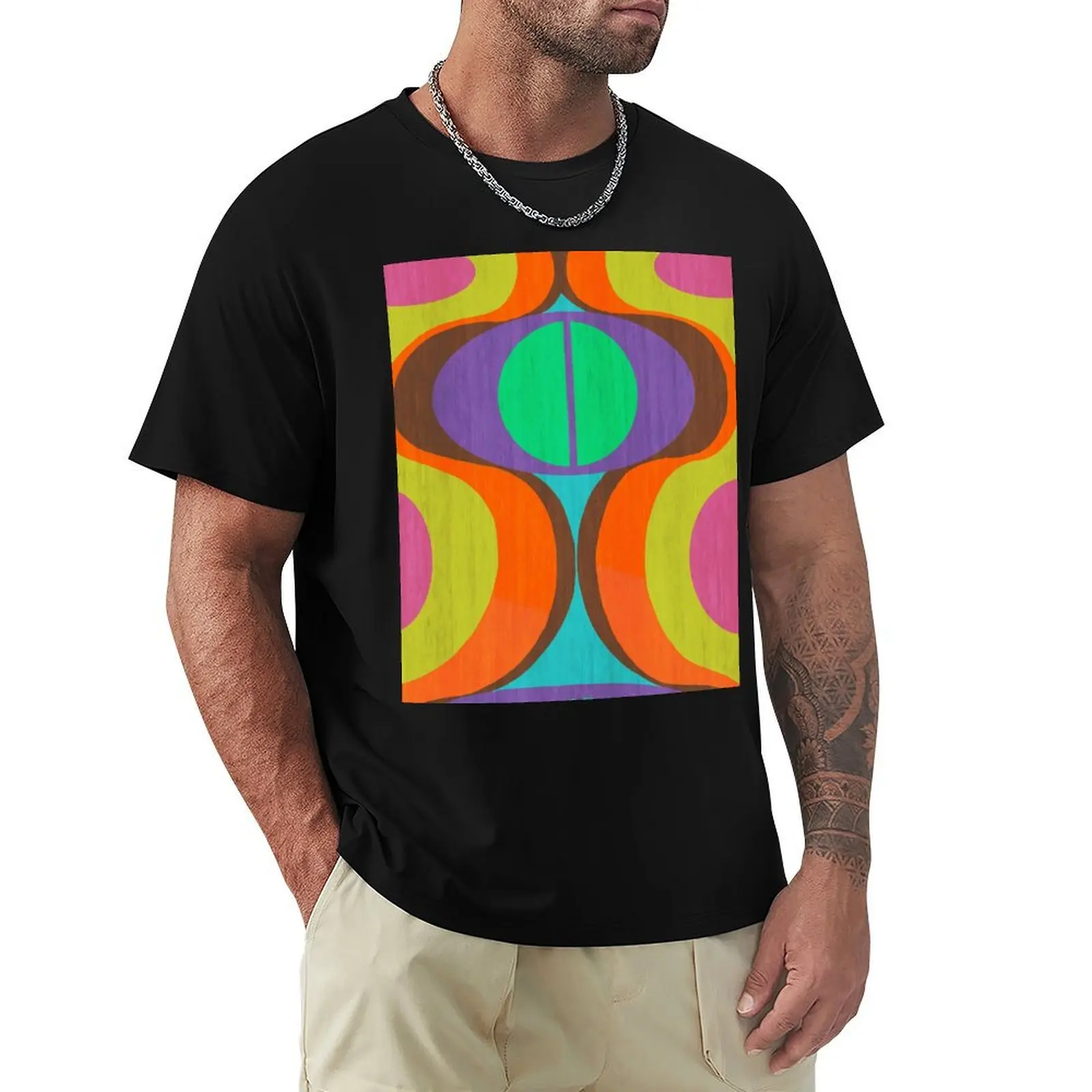 Mod Eyes In The Wood Psychedelic Design T-Shirt Utility Work Short Sleeve Top