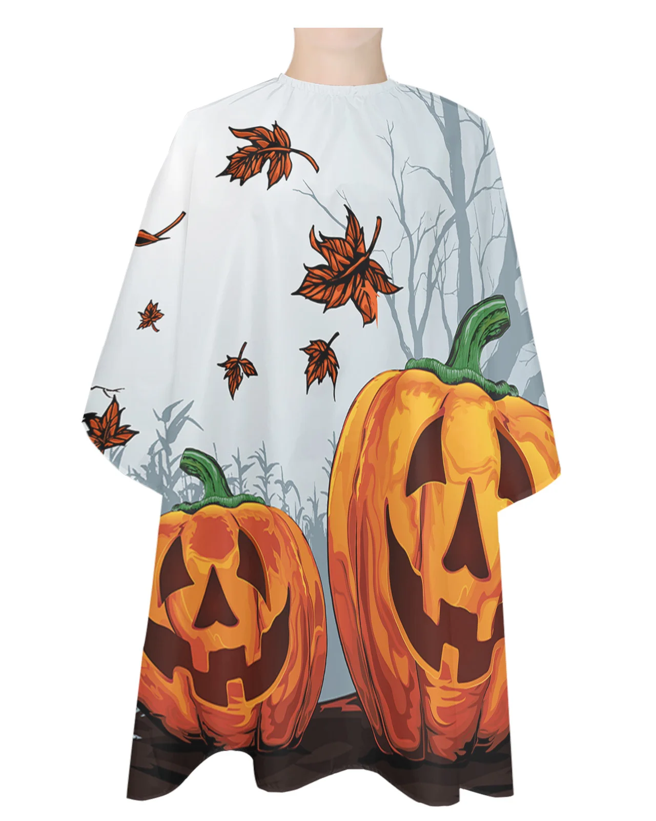 Halloween Pumpkin Leaves Dead Branch Hairdressing Waterproof Apron Hair Cutting Barber Apron Salon Cape Haircut Cloth