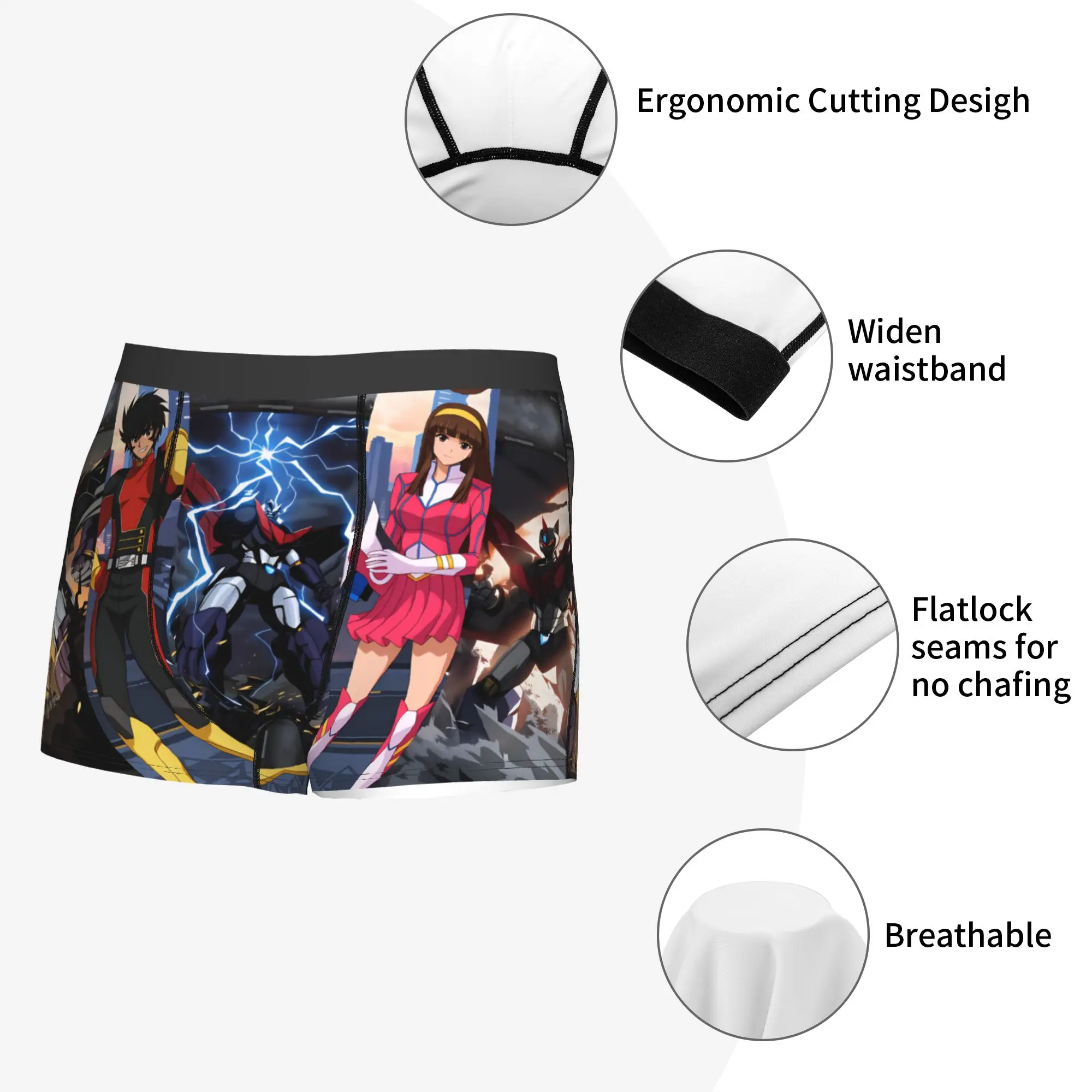 Goldorak Grendizer  Iron Saga  Boxers Shorts Mens Mazinger Z Koji Kabuto Tetsuya Briefs Underwear Cool Underpants view 5