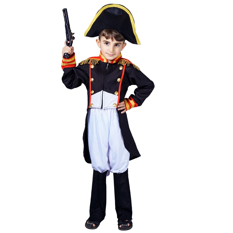 

Boy Medieval Napoleon Costume Cosplay Kids Halloween Party Costumes With Hat