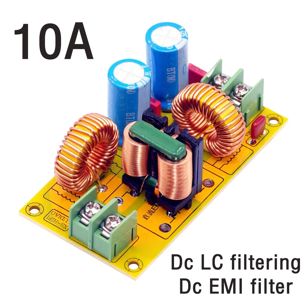 2A 4A 10A 20A DC LC Filter EMI Electromagnetic Interference Filter EMC FCC High Frequency Power Filtering for 12V 24V CAR