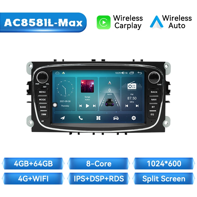 Draadloze Carplay Android Auto Radio Speler Voor Ford Focus 2 Mondeo S Max C Mondeo Galaxy Transit Connect 2010 Kuga Auto Multimedia