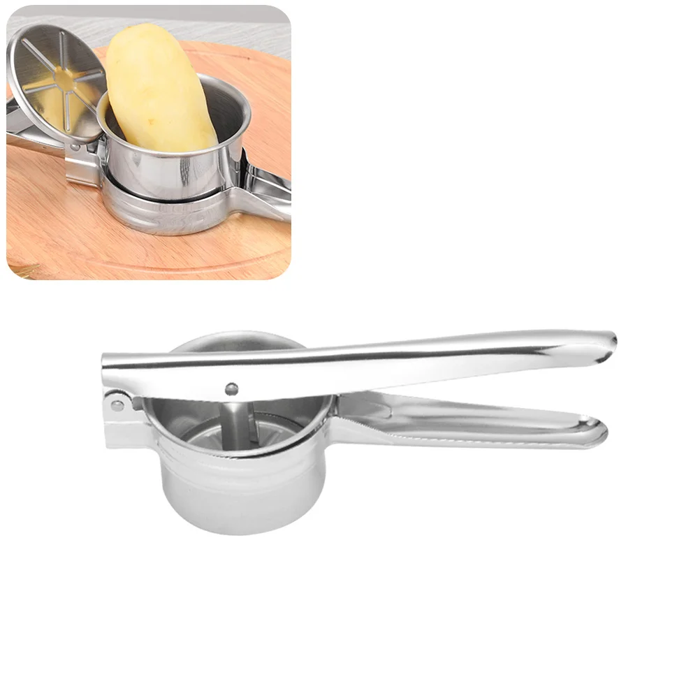 

Stainless Steel Potato Ricer Musher Presser For Home Kitchen Non-Slip Easy Clean Rust-Proof Vegetable Fruit Tool