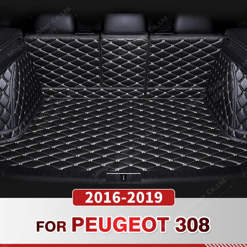

Автомобильный коврик для багажника с полным покрытием для PEUGEOT 308 2016-2019 18 17, автомобильный коврик для багажника, подкладка для груза, защитные аксессуары для интерьера