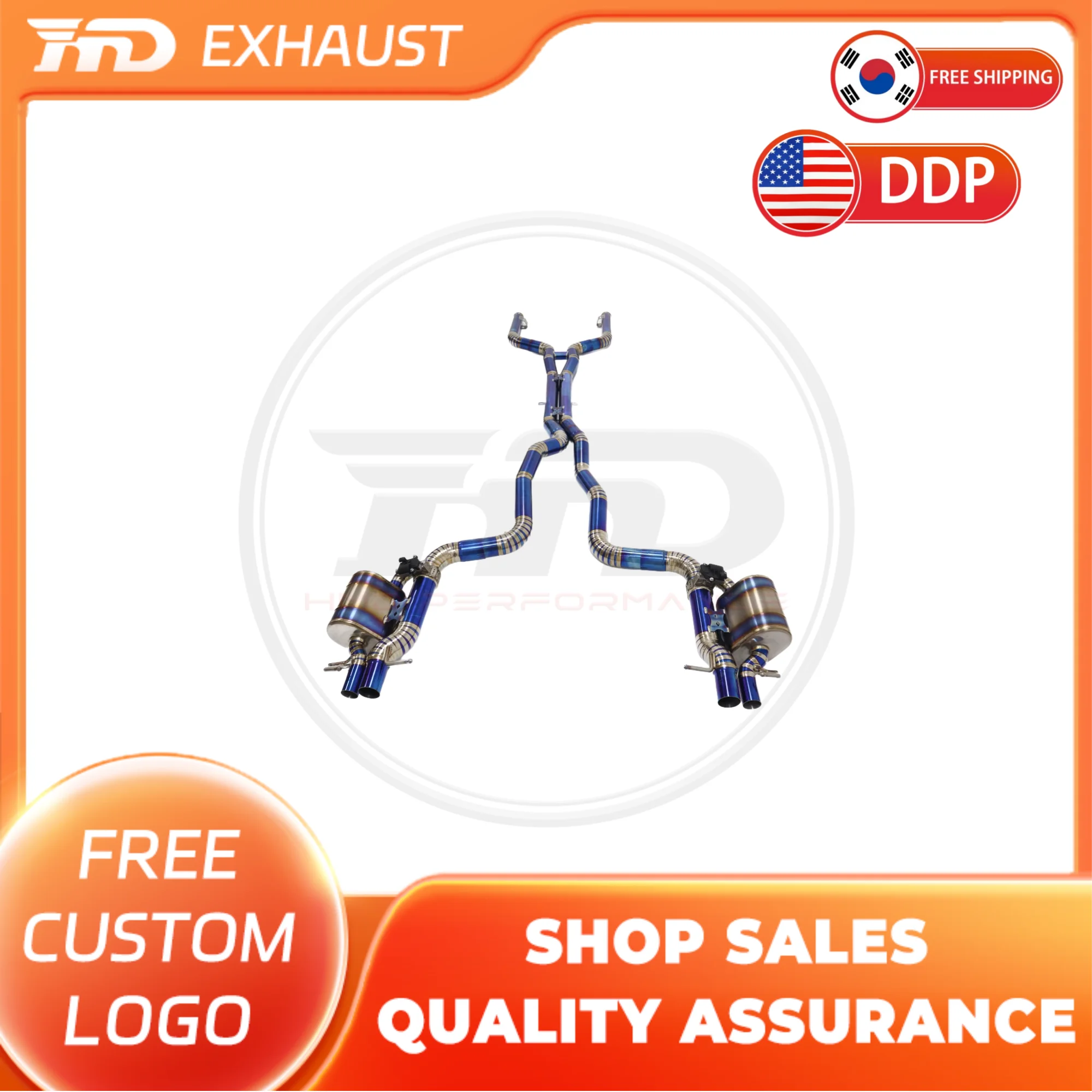 

HMD Лидер продаж из титанового сплава выхлопная система Catback выхлопная система для Mercedes Benz C63 W205 4.0T 2015 + глушитель с клапанами