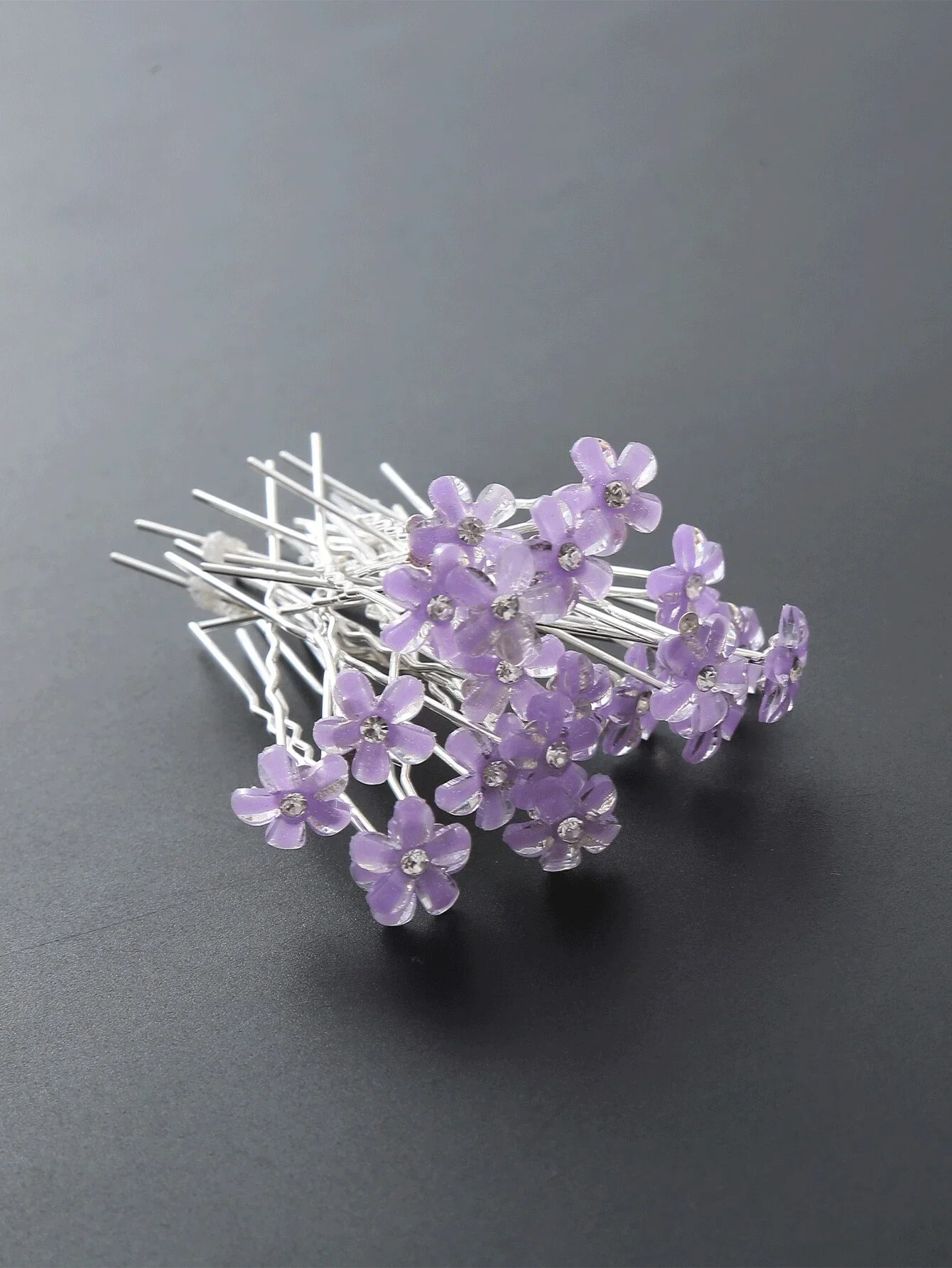 

20 шт. фиолетовых заколок для волос с цветами для женщин, для свадьбы, на каждый день