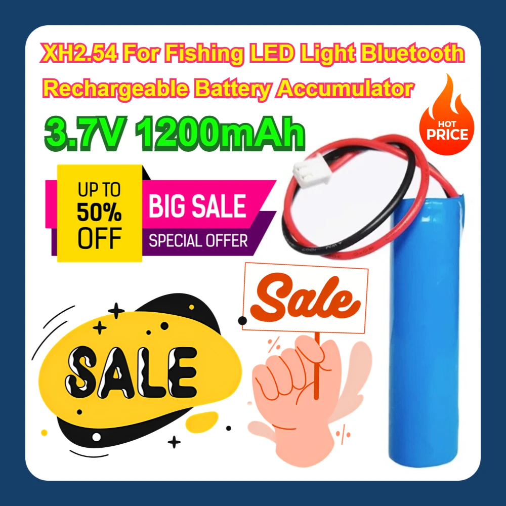 

3.7V 1200mAh 10pcs XH2.54 For Fishing LED Light Bluetooth Rechargeable Battery Accumulator