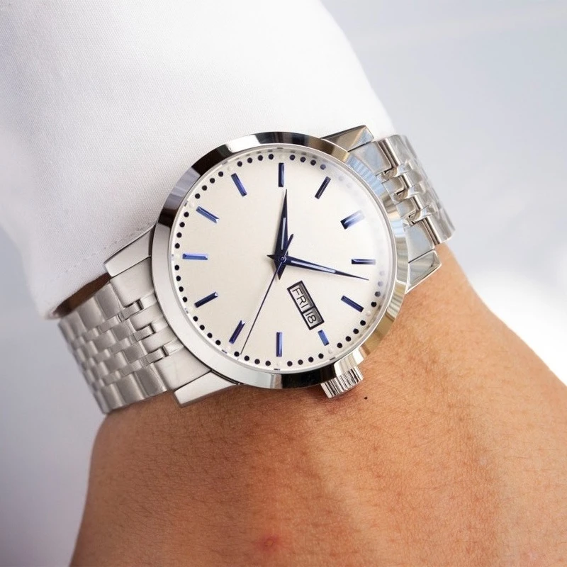 Nowe zegarki kwarcowe męskie luksusowe markowe sportowe w całości ze stali casual biznesowe męskie wodoszczelne zegarki wysokiej jakości