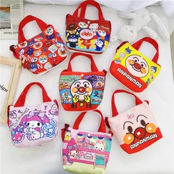 Kawaii Anime Cartoon Anpanman Baikinman Children's Handbag Cute Cartoon Canvas Shoulder Crossbody Bag Creative Birthday Gifts