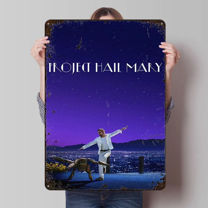 Project Hail Mary Movie Poster Customized Vintage Metal Signs Wall Art Retro Tin Plaque for Decoration Bedroom Home Decor Room