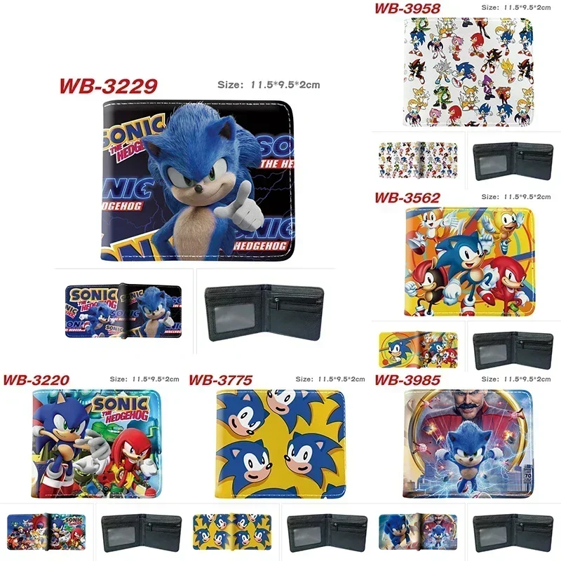 

Sonic The Hedgehog Peripheral Wallet High-value Kawaii Cartoon Short Half-fold Card Holder Anime Cosplay Coin Purse Kids Gift