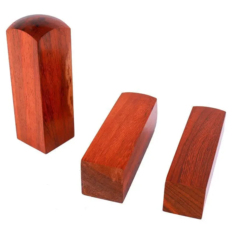 

Red Sandalwood Blank Name Stamps DIY Wood Material Practice Square Stamp Seal Chinese Calligraphy Painting Name Stamps Beginner