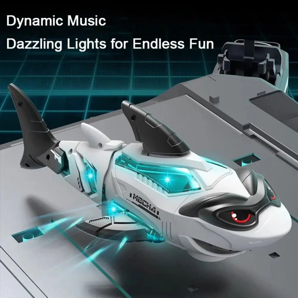 ledライト電動スプレークロールカニ音楽ライト自動運転電動サメロボットおもちゃ多機能サウンドエフェクト