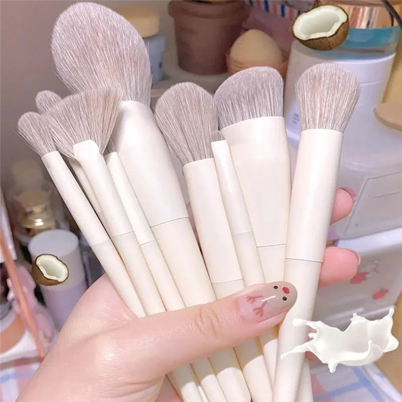 ABGU 10PCS Makeup Brush Set Makeup Concealer Brush Blush Loose Powder Brush Eye Shadow Highlighter Foundation Brush Tools