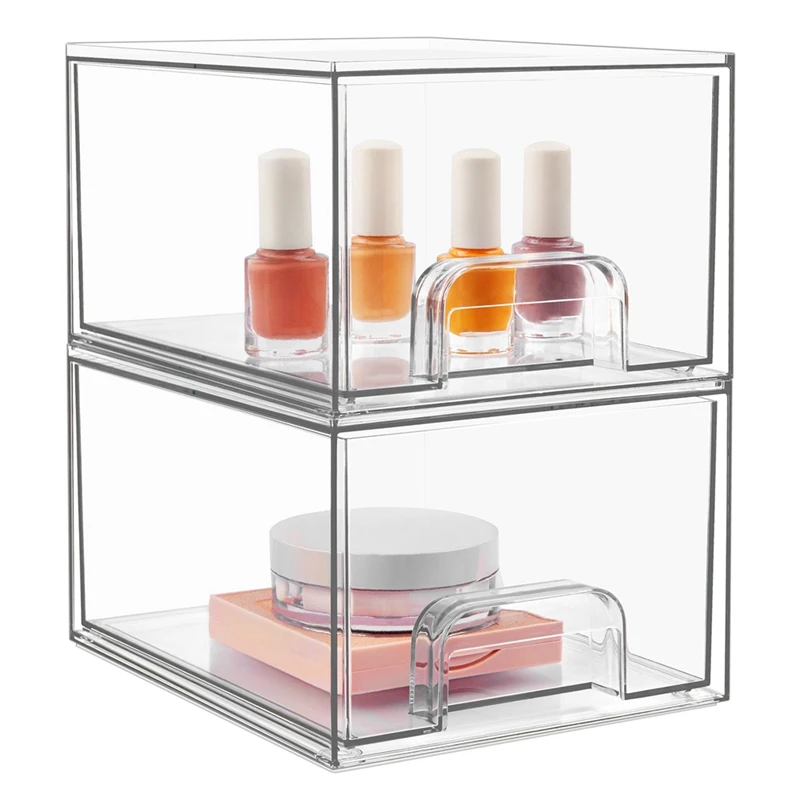 

Clear Stackable Storage Drawers,Bathroom Makeup Organizer,Storage Bins For Home Organization And Storage