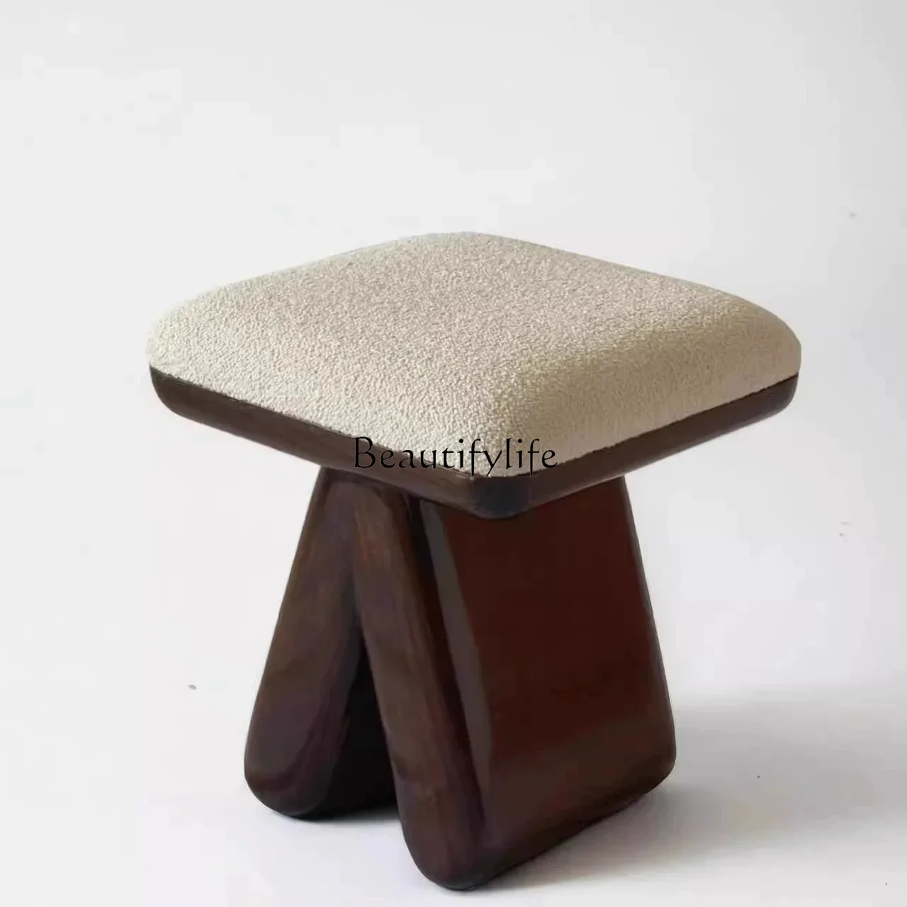 

03 Nordic medieval style solid wood shoe changing stool club home sofa dresser stool
