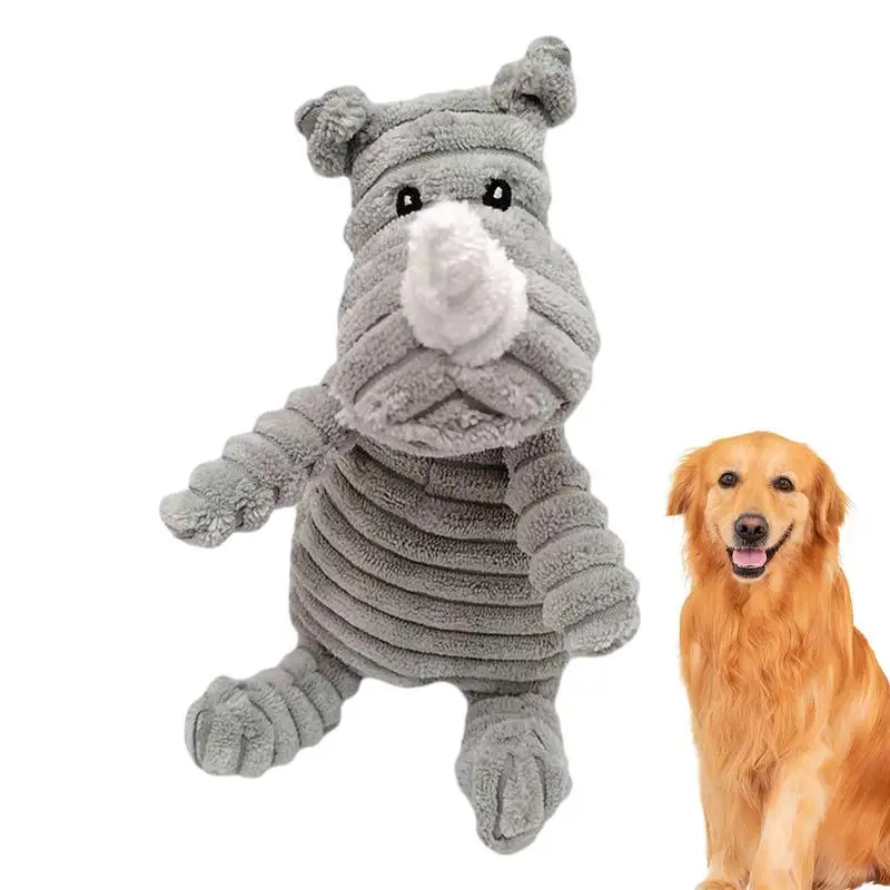 Rhino Squeaky Dog Toy Dog Squeak Toys Dog Treat Toy Squeaky Plush Dog Toy With Sound Producing Device Unique Plush Toys