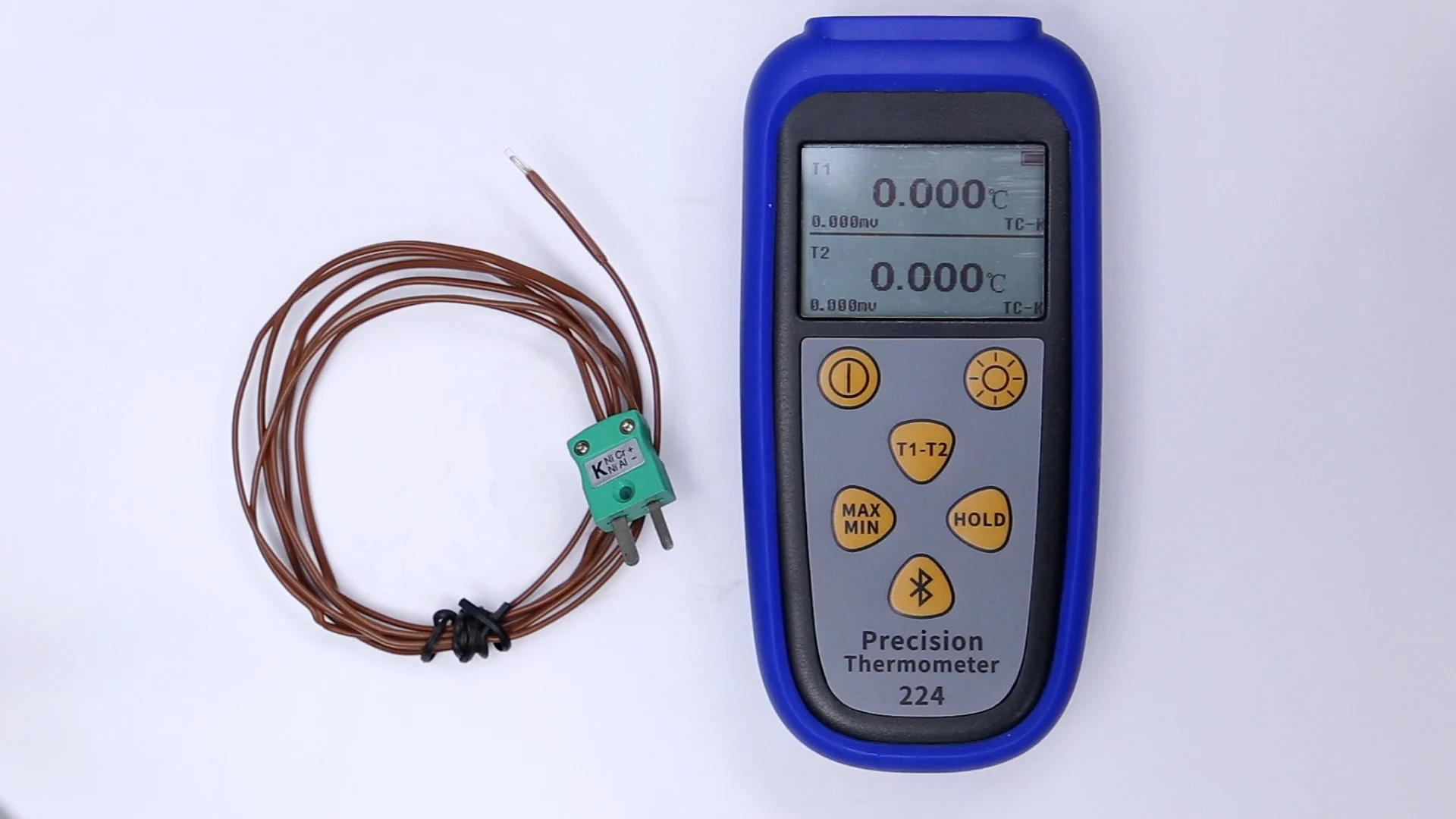 제조 공정 온도 모니터링을 위한 듀얼 프로브가 있는 내구성 있는 디지털 T형 열전대 온도계
