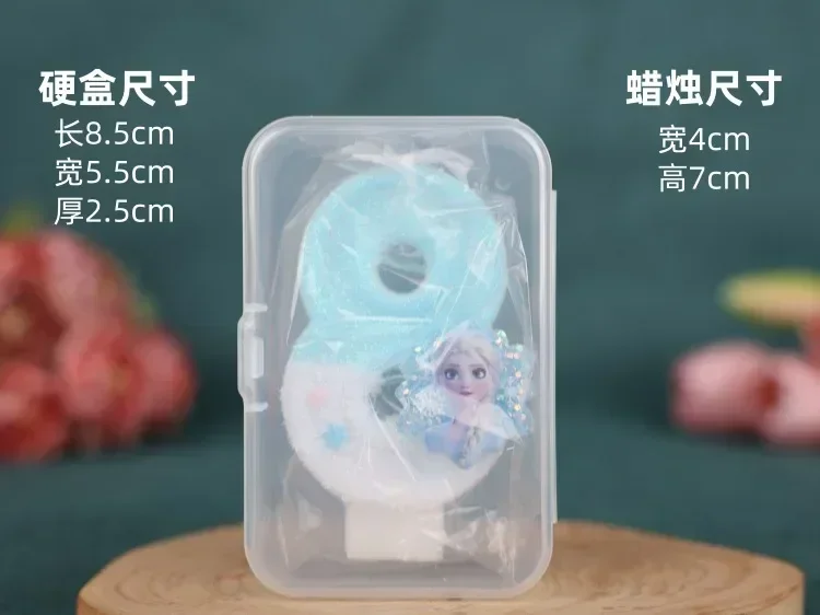 كارتون الأميرة المجمدة الكرتون موضوع ثلاثية الأبعاد شموع عيد ميلاد رقمية عطلة حفلة الإبداعية كعكة الترتر الشموع ديكور استحمام الطفل