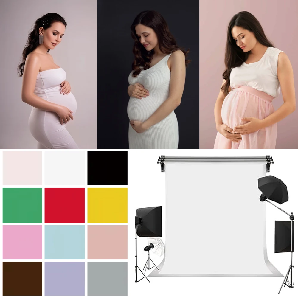 Solid Color Adult Art Portrait Photography Backdrop White Black Vinyl Polyester Material Photocall Photo Background Studio Props