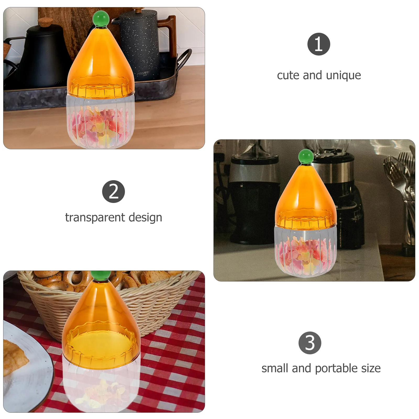 

Xmas Hat Shape Glass Jar with Lid Candy Holder Sealed Storage Container for Sweets Treats Home Kitchen Pantry Decorative Jar