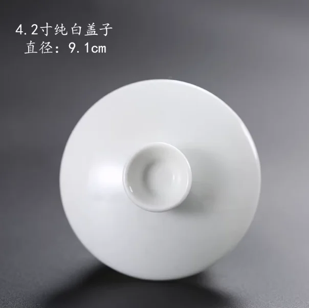 Cover Bowl Tea Cup Single Lid Ceramic Sancai Tea Bowl Household Accessories Kungfu Tea Set Spare Parts Blue and White Porcelain