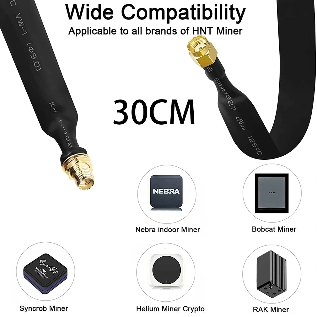 RP-SMA macho a RP-SMA hembra Cable coaxial plano extensión Pigtail 30cm para Cable de extensión de antena WIFI helio pérdida Ultra baja