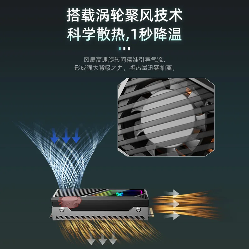M2.SSD القرص الصلب بالوعة الحرارة 2280 الحالة الصلبة ARGB Shenguang متزامن النحاس توصيل الحرارة زعنفة القرص الصلب سترة تبديد الحرارة