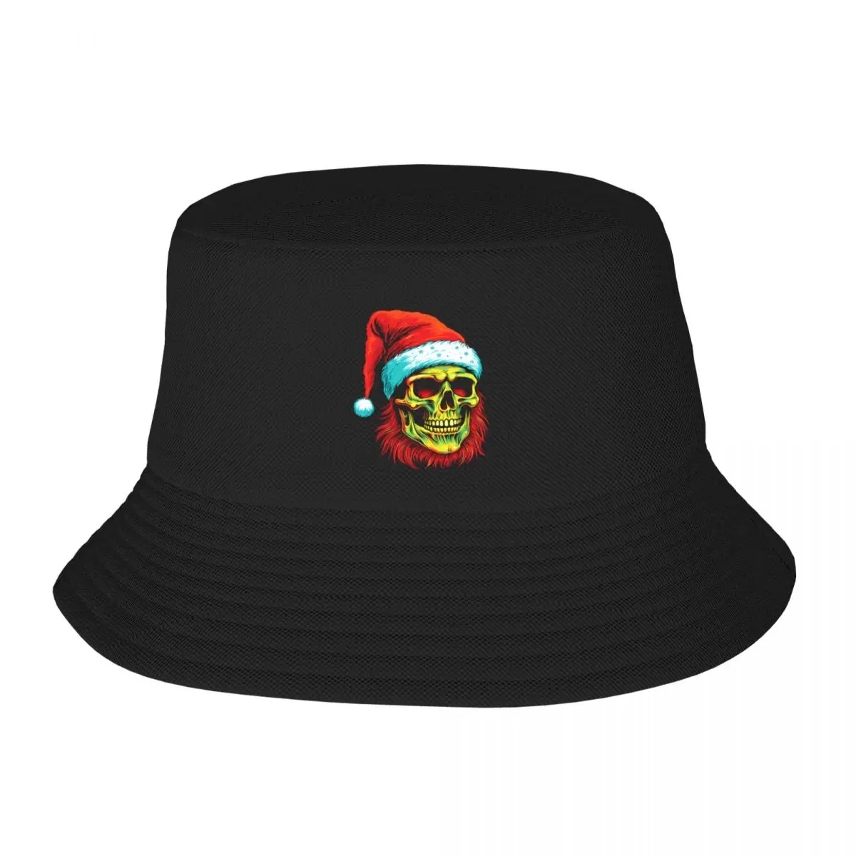 

A skull with Santa Claus’s hat Bucket Hat Luxury Man Hat Gentleman Hat Visor Wild Ball Hat Man Hat Women's