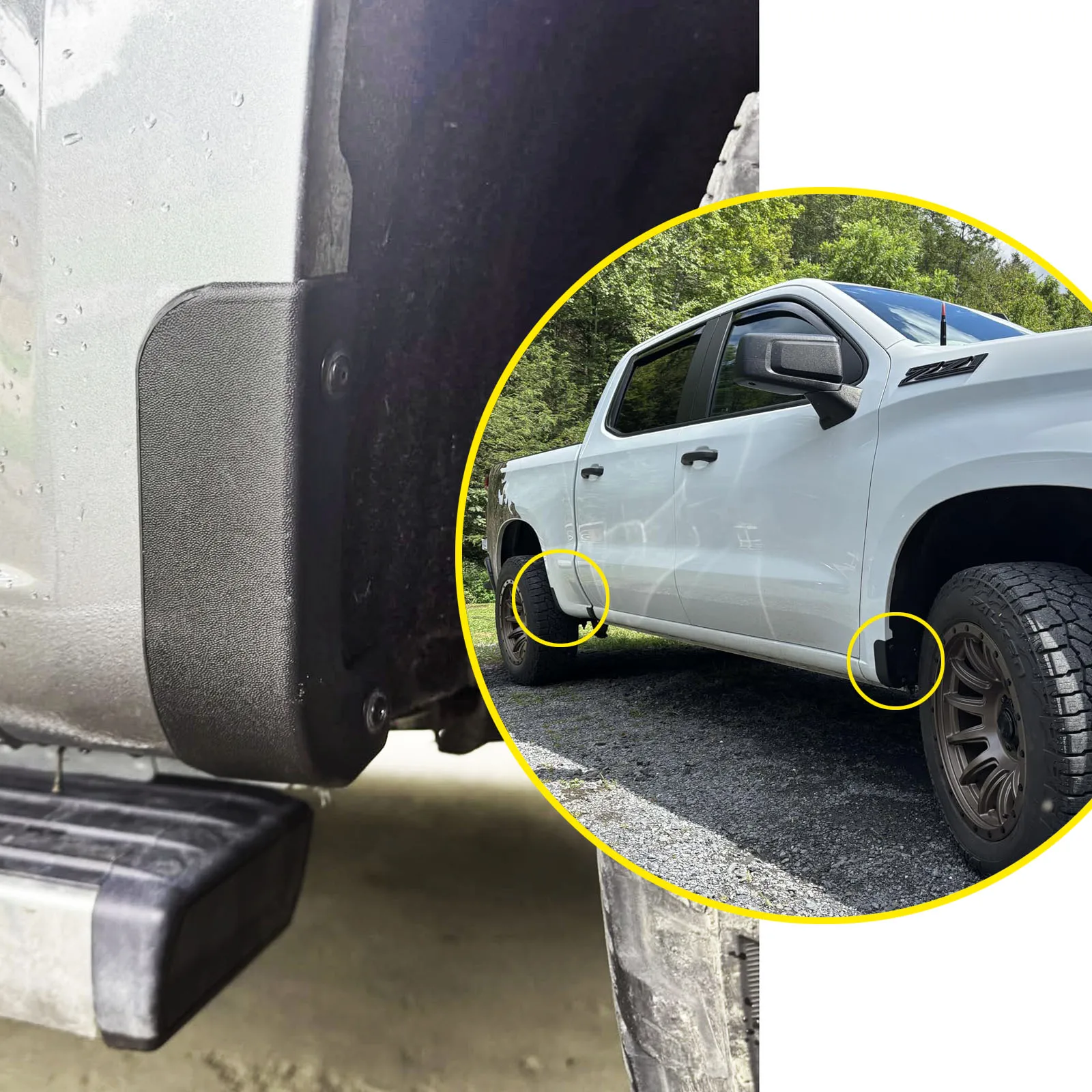 

Mud Flaps Delete for Chevrolet Chevy Silverado 1500 2019 - 2025 Front Rear Splash Guards Fender Cover MudGuards Car Accessories