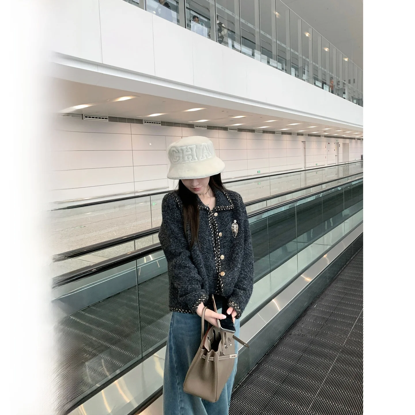 

YUYUREAL ey Gold Series Small Fraance Sle Knitted Sweater Coat Women Thiened Old Money Knitted Top Commute Sle