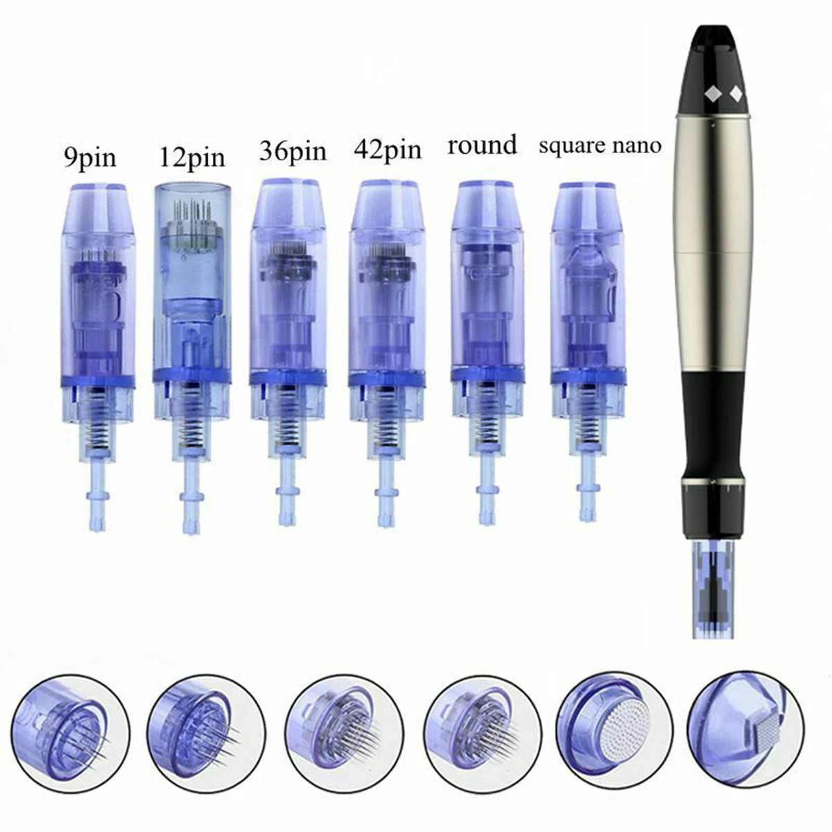 10pcs Blue Dr.pen Ultima A1 Needle Cartridges Skin Renew Microneedle Derma Pen Replacement Tattoo Tips MTS