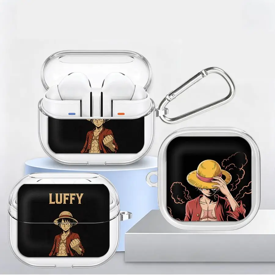 Case For Samsung Galaxy Buds 4 Pro 2Pro 3 FE 2 Live 4Pro 3Pro Clear Earphone Cover With Hook Anime OneS P-ieceS
