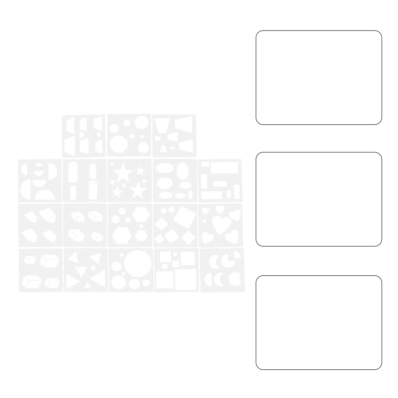 

18pcs Drawing Stencil Reusable Pet Templates For Diy Crafts Painting Scrapbooking Wall Decor Learn Tool Art Supplies