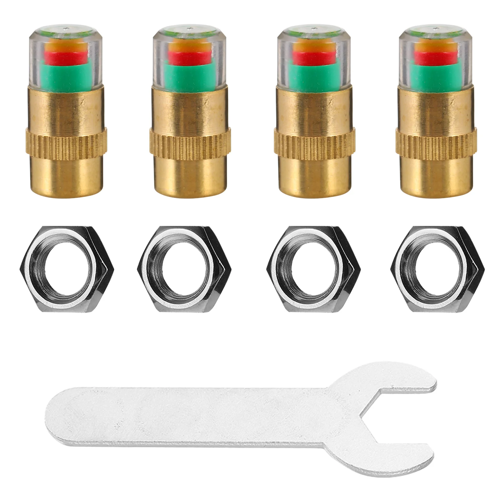 1 set di tappi di avvertimento della pressione dei pneumatici per auto, misurazione della pressione dei pneumatici, installazione stabile, monitoraggio accurato del carburante