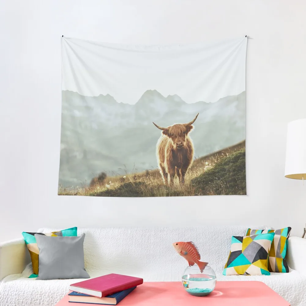 

Highland Cow - Vintage Style Tapestry Decoration For Home Decor Home Tapestry