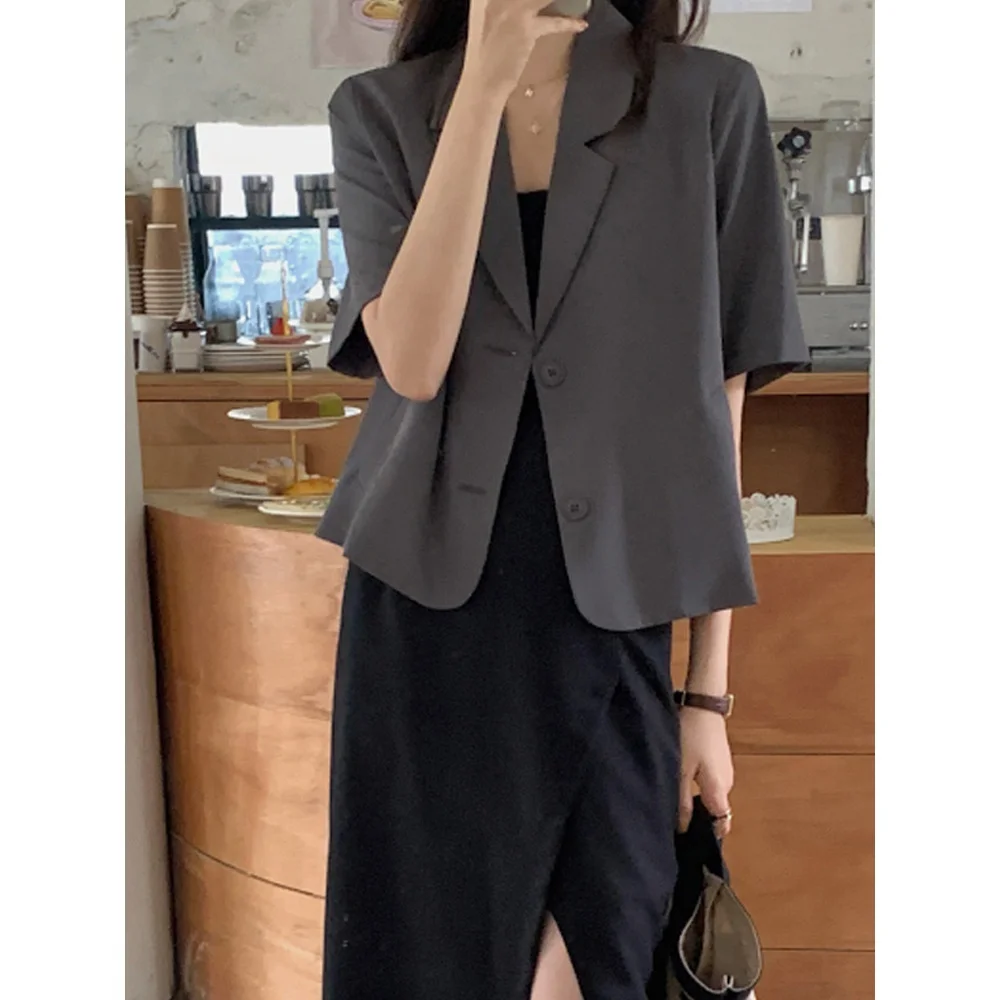 Blazer lunghi Donna Lettera Puntini Promozione Outdoor Due bottoni appropriati Gambe a strati legate quadrate Irreuglar Senza bottoni Casaco