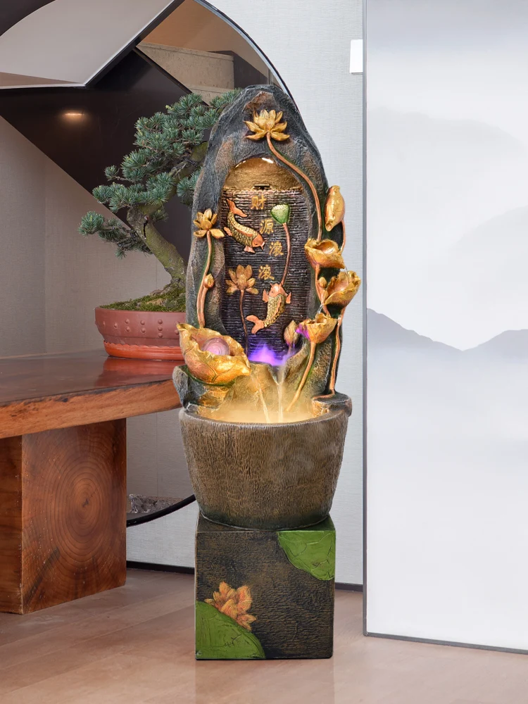 Chinese Style Fountain Water Loop Decoration Living Room Entrance Rockery Trick Relocation and Opening Gift