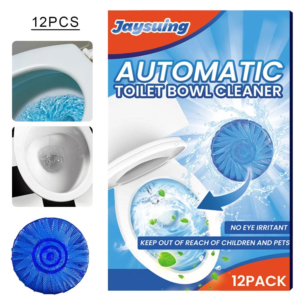 12Pcs/Pack Automatic Toilet Bowl Cleaners Descaling Toilet Tank Cleaners Effervescent Bleach Cleaning Pills Bathroom Accessories