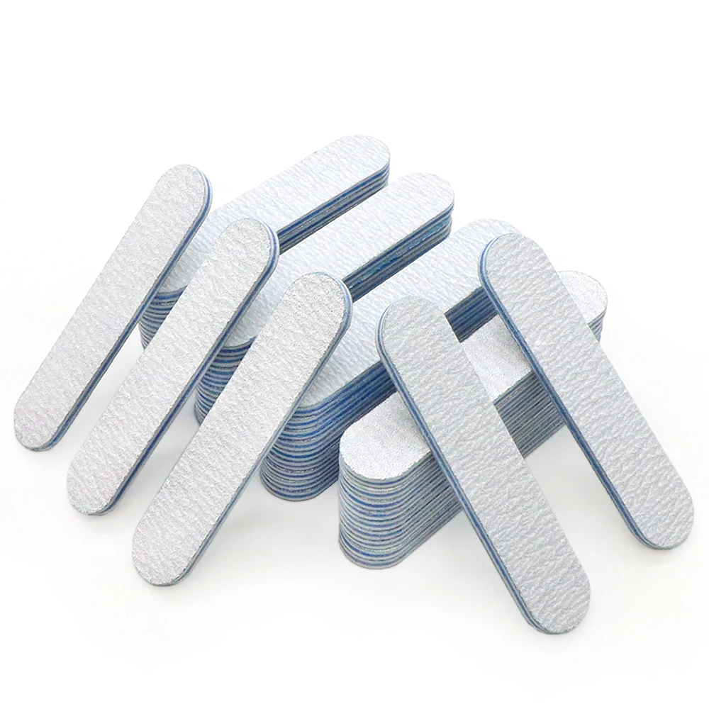 100 pièces Mini limes à ongles pour manucure 3.54 pouces de longueur droite ponçage fichier tampon ongles styliste fournitures ongles accessoires outils