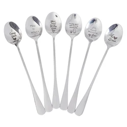 2023 Valentines Day Gift Anniversary Gift for Boyfriend Stainless Steel Spoon Good Morning Handsome Present Wedding Gifts