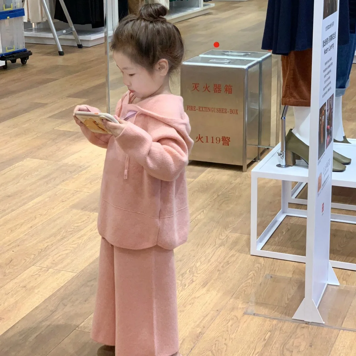 2025 Korean Children's Clothing Girls Spring Autumn Casual and Comfortable Gentle Pink Long-sleeved Trousers Knitted Wool Suit