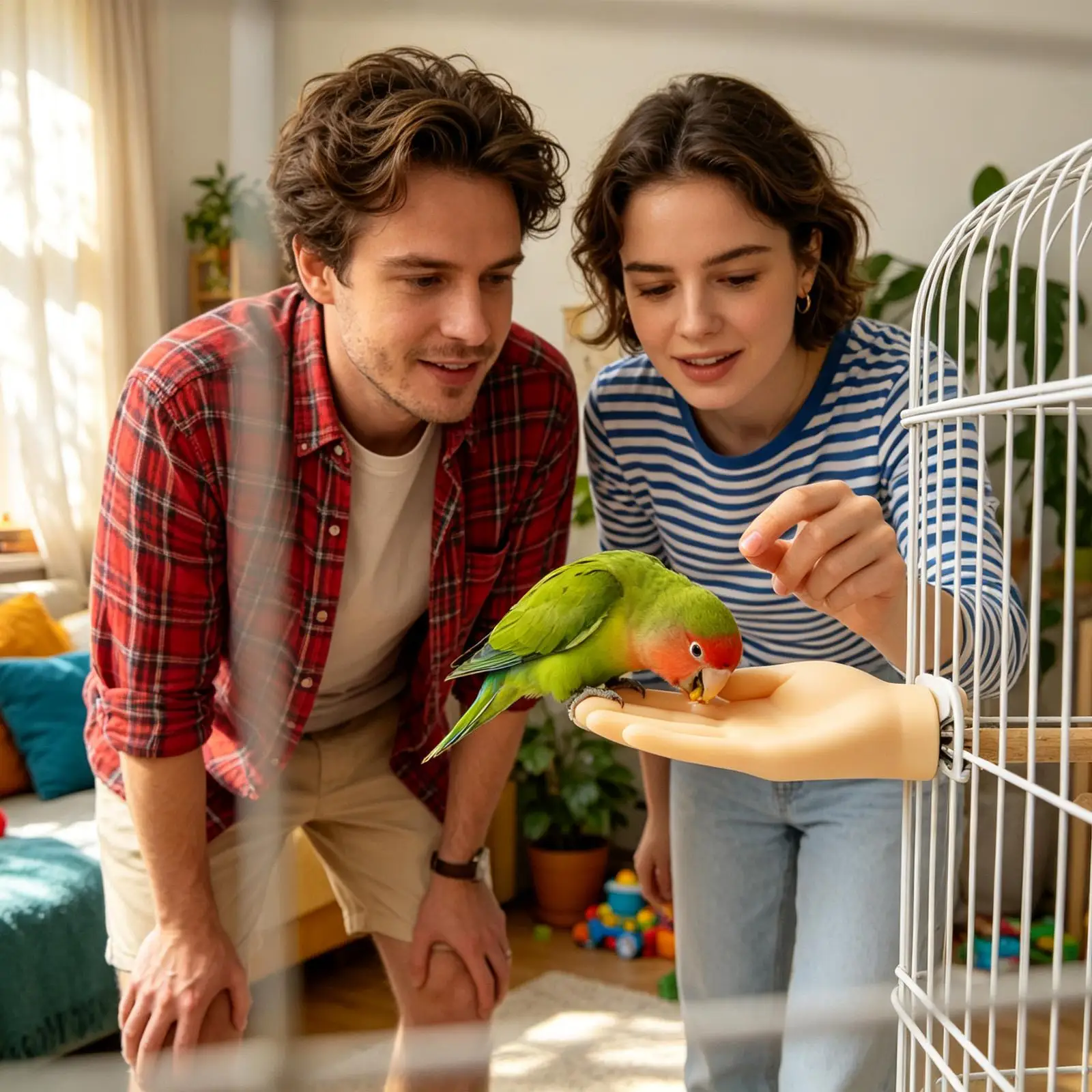 Perch For Birds Non-Slip Safe Chew Hand Shaped Training Toy Funny Cockatiel Perch For Conure Finch Parakeet Macaw Resting