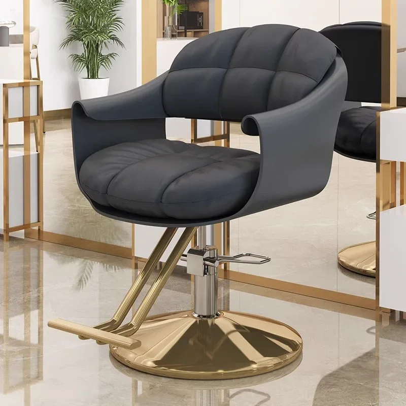 Trendy Perm Hair Barber Chair Stainless Italian High-end Comfort Barbershop Chair Modern Rotate Silla De Barbero Home Furniture